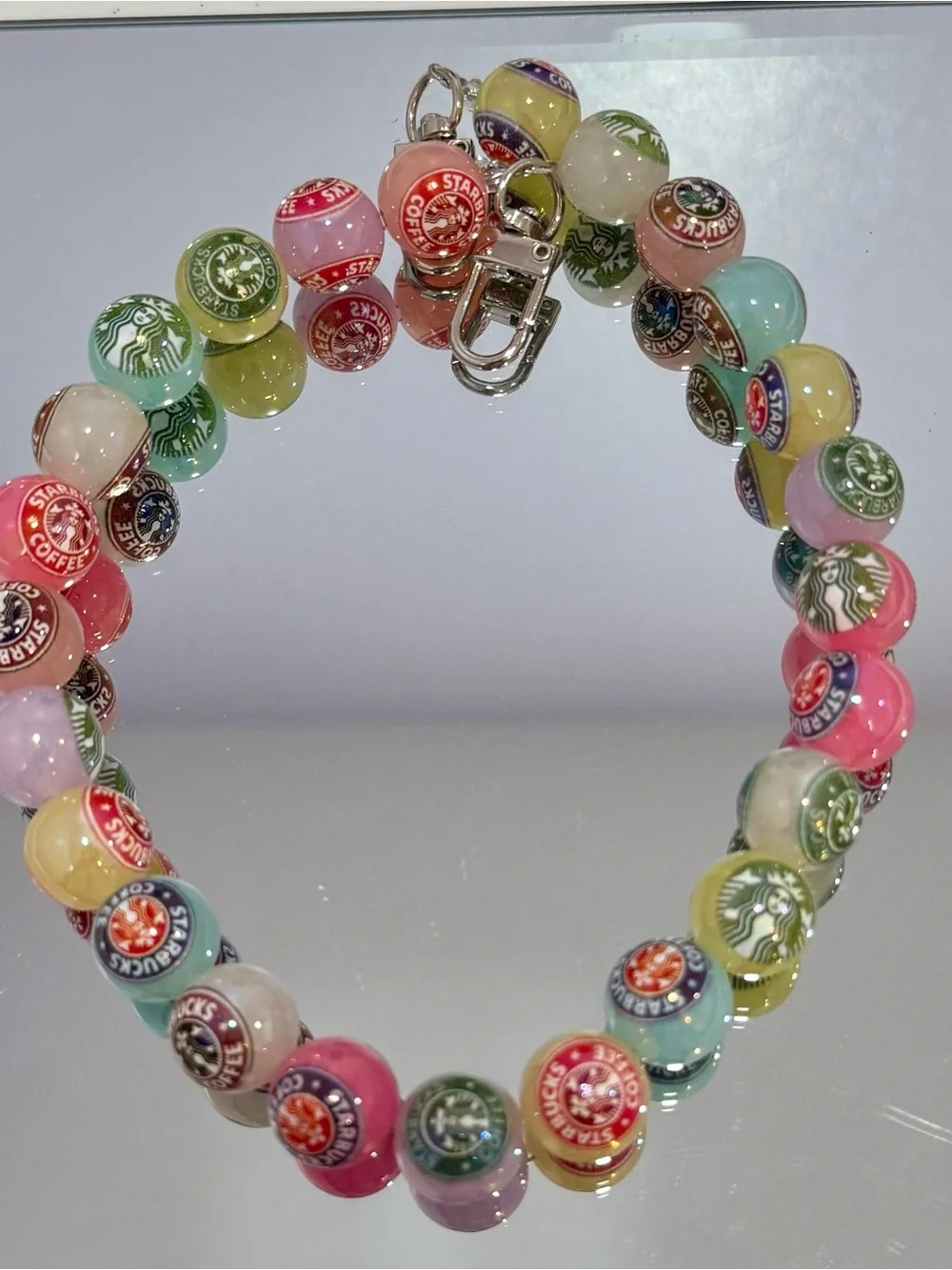 New Multicolor Starbies Beaded Bag Chain 18 inches